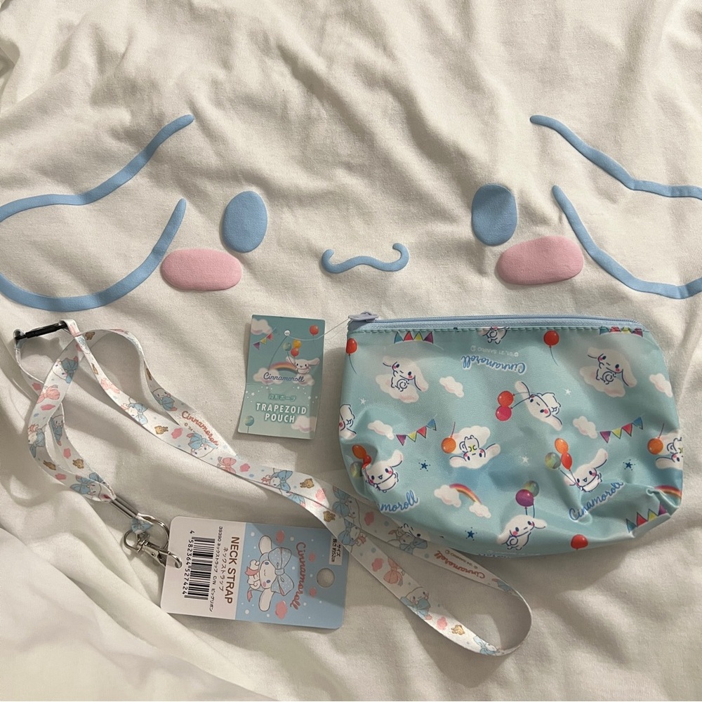 NWT Cinnamonroll lot T-shirt Lanyard Pouch Sanrio Japan Limited 3 set シナモンロール
